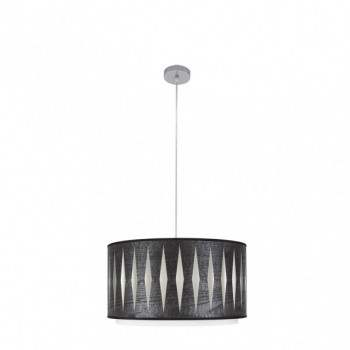 Distribuidor - Lâmpadas Diversas | Colgantes Moderno | COLGANTE ALEXANDRA 1XE27 CROMO/MADERA NEGRA REGX40X40 CM Ref: 177894009